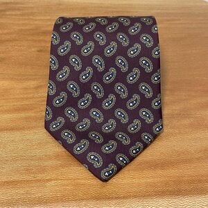 Robert Talbot Nordstrom Silk Burgundy Paisley Tie